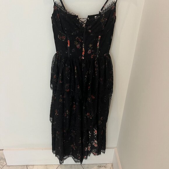 V Chapman Mia Midi Dress Sz 4 in Black - Picture 2 of 7